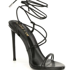 Steve Madden x Winnie Harlow Black Lace up Heels